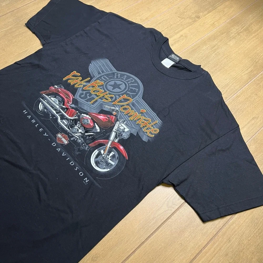 Harley-Davidson T-Shirt Mens XL Black Fat Boys Dominate Savannah GA 2002 Vintage